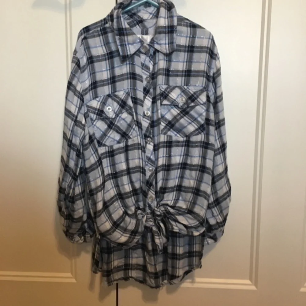Justice Girls size 10 sparkly  flannel
